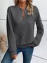 Retro V-Ausschnitt Geometrisch Sweatshirt Nahtverarbeitung