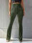 Damen Unifarben Lang Elastische Taille Hose Retro Frühling/Herbst Hose