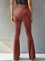 Damen Unifarben Lang Elastische Taille Hose Retro Frühling/Herbst Hose