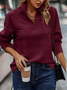 Retro Mock Neck Unifarben Sweatshirt Nahtverarbeitung