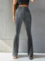 Damen Unifarben Lang Elastische Taille Hose Retro Frühling/Herbst Hose