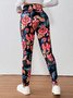 Damen Geblümt Lässig Winter Lang Leggings