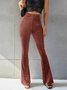 Damen Unifarben Lang Elastische Taille Hose Retro Frühling/Herbst Hose