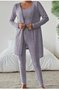 Damen Unifarben Matching Kostüm Täglich Langarm Lässig Frühling/Herbst Mehrteiliges Set Matching Set