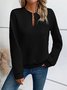Retro V-Ausschnitt Geometrisch Sweatshirt Nahtverarbeitung