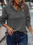 Retro Mock Neck Unifarben Sweatshirt Nahtverarbeitung