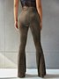Damen Unifarben Lang Elastische Taille Hose Retro Frühling/Herbst Hose