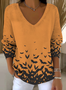 Damen Baumwolle Tier Langarm Bequem Lässig Pullover