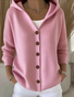 Damen Baumwolle Geblümt Langarm Bequem Lässig Strickjacke