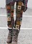 Damen Geometrisch Retro Alle Jahreszeiten Lang Leggings
