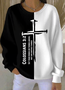 Lässig Rundhals Farbblock Sweatshirt