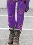Damen Halloween Retro Alle Jahreszeiten Lang Leggings