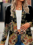 Damen Frühling/Herbst Oberbekleidung Lässig Print Geblümt Langarm Jacke