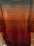 Damen Nachahmung Kaschmir Gestreift Langarm Bequem Retro Pullover