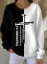 Lässig Rundhals Farbblock Sweatshirt