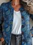 Damen Gestrickt Paisley Langarm Bequem Retro Strickjacke