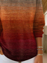 Damen Abstrakt Langarm Bequem Lässig Print Pullover