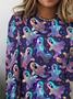 Retro Halloween Rundhals Langarm T-Shirt