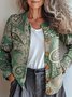 Damen Gestrickt Paisley Langarm Bequem Retro Strickjacke
