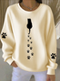 Lässig Rundhals Tier Sweatshirt