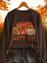 Lässig Rundhals Textbriefe Sweatshirt Print