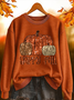 Lässig Rundhals Textbriefe Sweatshirt Print