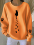 Lässig Rundhals Tier Sweatshirt
