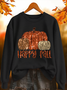Lässig Rundhals Textbriefe Sweatshirt Print