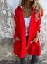 Damen Frühling/Herbst Oberbekleidung Retro Nahtverarbeitung Unifarben Langarm Stehkragen Jacke