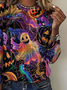 Retro Halloween Rundhals Langarm T-Shirt