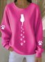 Lässig Rundhals Tier Sweatshirt