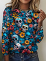 Retro Halloween Rundhals Langarm T-Shirt