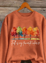 Lässig Rundhals Textbriefe Sweatshirt Print