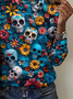 Retro Halloween Rundhals Langarm T-Shirt