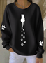 Lässig Rundhals Tier Sweatshirt
