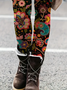 Damen Geblümt Lässig Alle Jahreszeiten Print Lang Leggings