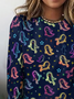 Retro Halloween Rundhals Langarm T-Shirt