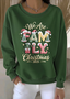 Lässig Rundhals Textbriefe Sweatshirt