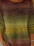 Damen Nachahmung Kaschmir Gestreift Langarm Bequem Retro Pullover