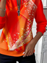 Lässig Rundhals Abstrakt Sweatshirt Print