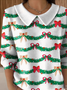 Damen Nachahmung Kaschmir Weihnachten Langarm Bequem Retro Pullover