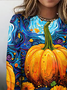 Retro Halloween Rundhals Langarm T-Shirt