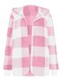 Damen Frühling/Herbst Oberbekleidung Retro Nahtverarbeitung Kariert Langarm Mit Kapuze Jacke