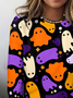 Retro Halloween Rundhals Langarm T-Shirt