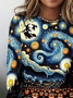 Retro Halloween Rundhals Langarm T-Shirt