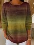 Damen Nachahmung Kaschmir Gestreift Langarm Bequem Retro Pullover