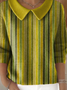 Damen Nachahmung Kaschmir Gestreift Langarm Bequem Retro Pullover