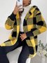 Damen Frühling/Herbst Oberbekleidung Retro Nahtverarbeitung Kariert Langarm Mit Kapuze Jacke
