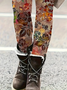 Damen Geblümt Lässig Alle Jahreszeiten Print Lang Leggings