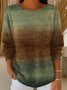 Damen Nachahmung Kaschmir Gestreift Langarm Bequem Retro Pullover